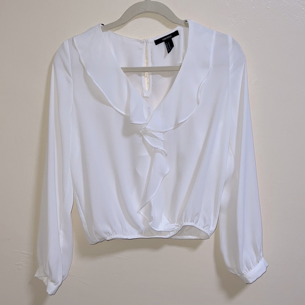 Forever 21 White Sheer Blouse